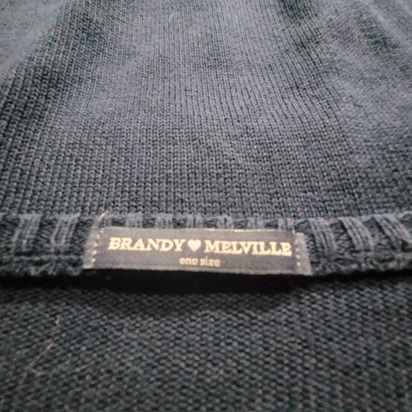 Brandy Melville Women's Long Sleeves Cotton Navy Sweater Pullover One Size - Picture 4 of 8